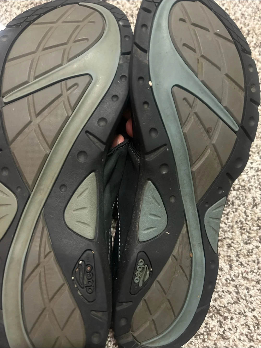 Abeo Black Men's Leather Flip-Flop Sandals